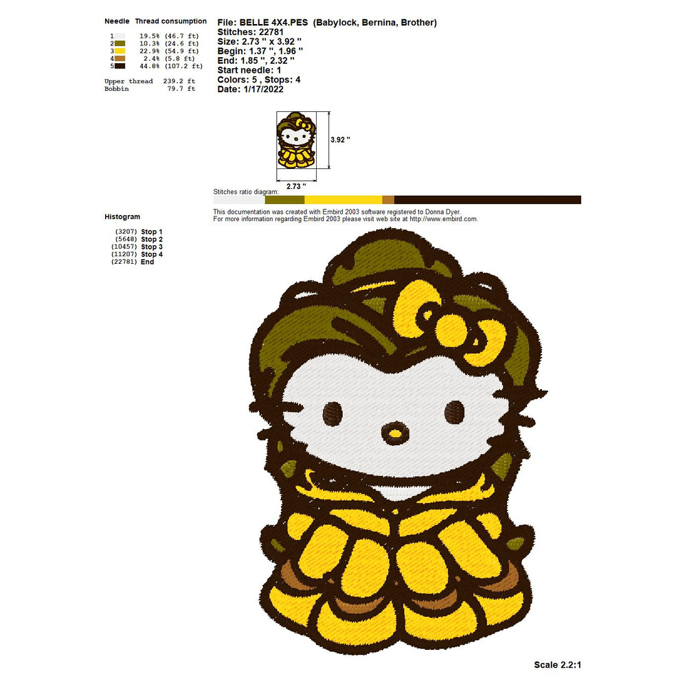 HELLO KITTY DISNEY PRINCESS KITTY Embroidery Machine Designs PES JEF HUS DST EXP VIP XXX 3