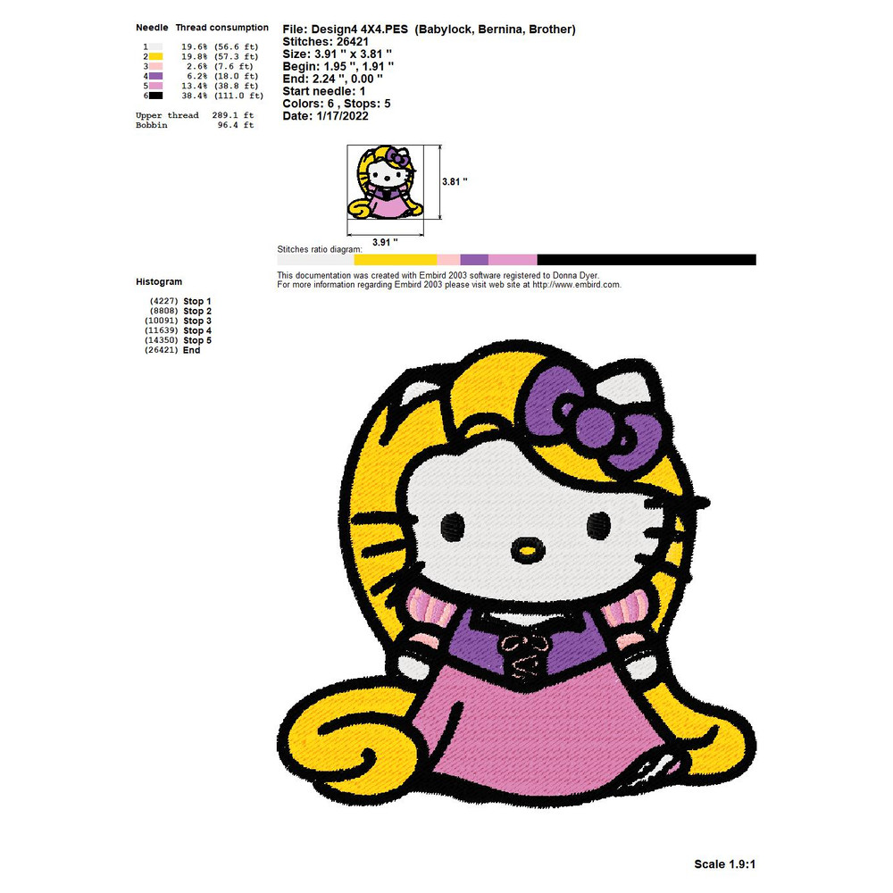 HELLO KITTY DISNEY PRINCESS KITTY Embroidery Machine Designs PES JEF HUS DST EXP VIP XXX 5