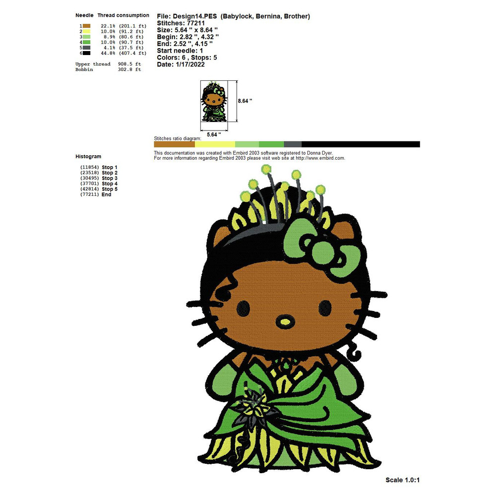 HELLO KITTY DISNEY PRINCESS KITTY Embroidery Machine Designs PES JEF HUS DST EXP VIP XXX 9