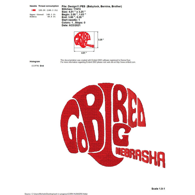 COLLEGE SPORTS NEBRASKA CORN HUSKERS LOGOS Embroidery Machine Designs 8