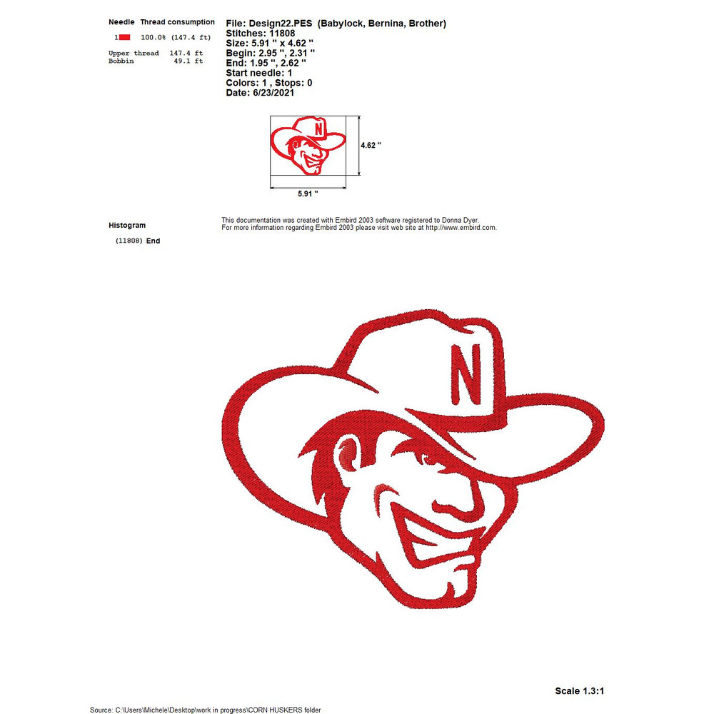 COLLEGE SPORTS NEBRASKA CORN HUSKERS LOGOS Embroidery Machine Designs 14