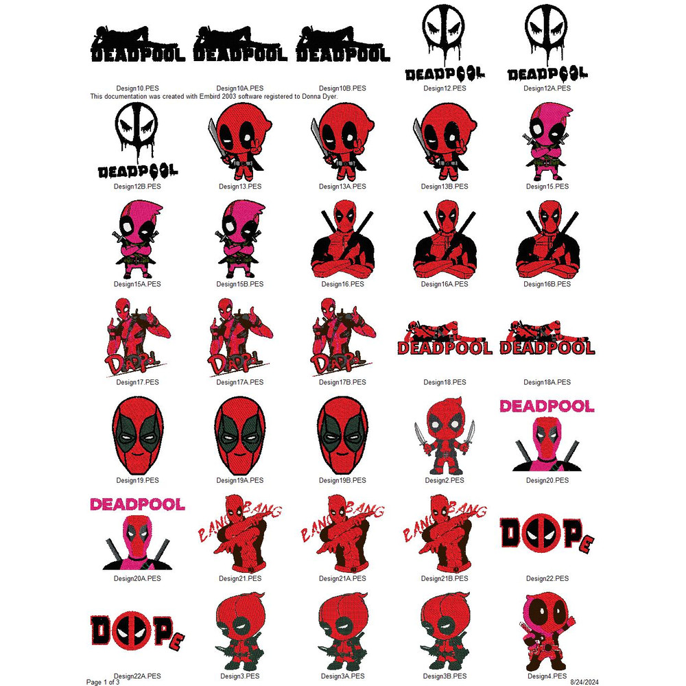 DEADPOOL AND WOLVERINE COLLECTION Embroidery Machine Designs PES JEF HUS DST EXP VIP XXX 0