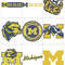 COLLEGE SPORTS UNIVERSITY MICHIGAN WOLVERINES LOGOS Embroidery Machine Designs 0
