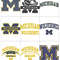 COLLEGE SPORTS UNIVERSITY MICHIGAN WOLVERINES LOGOS Embroidery Machine Designs 1