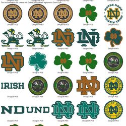 college sports notre dame fighting irish logo's embroidery machine designs