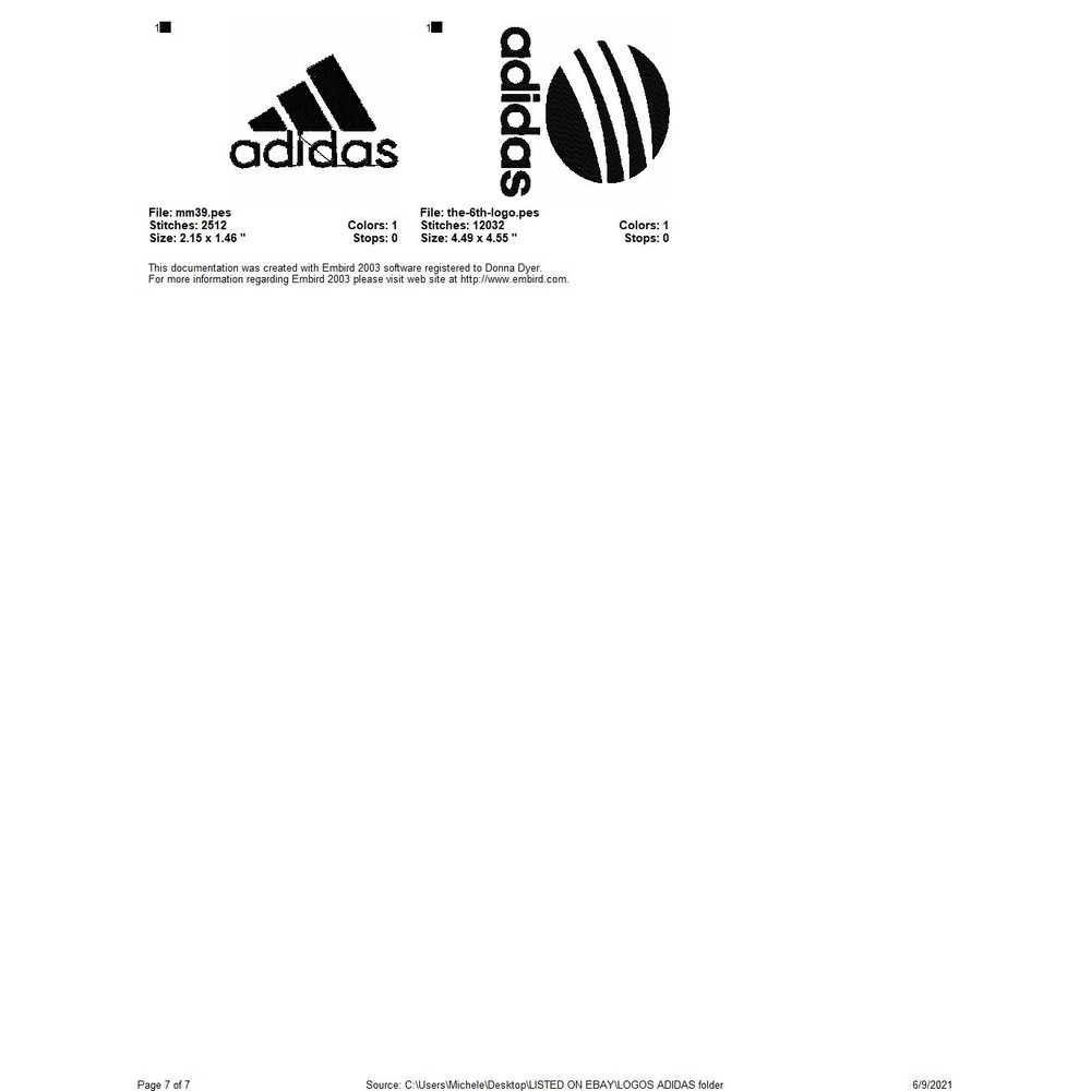 74 ADIDAS LOGOS Embroidery Machine Designs 6