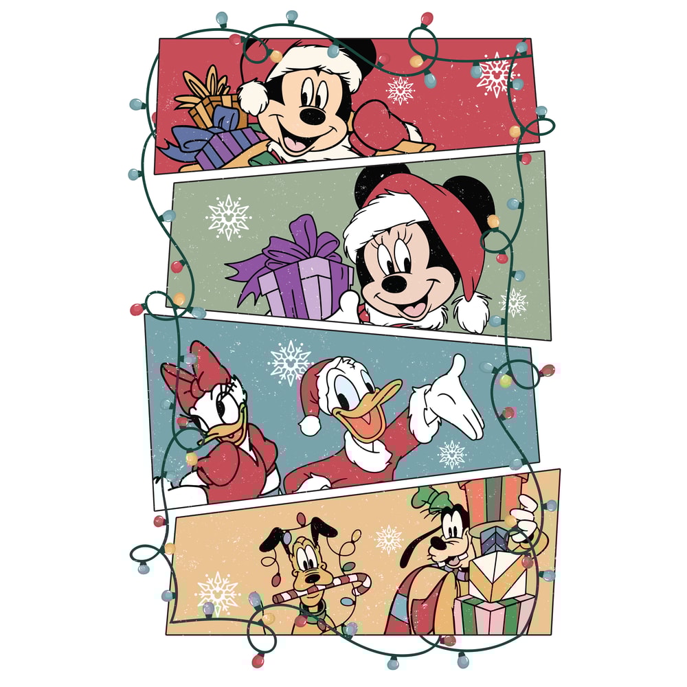 Disney All Characters Christmas Tshirt Design PNG 0
