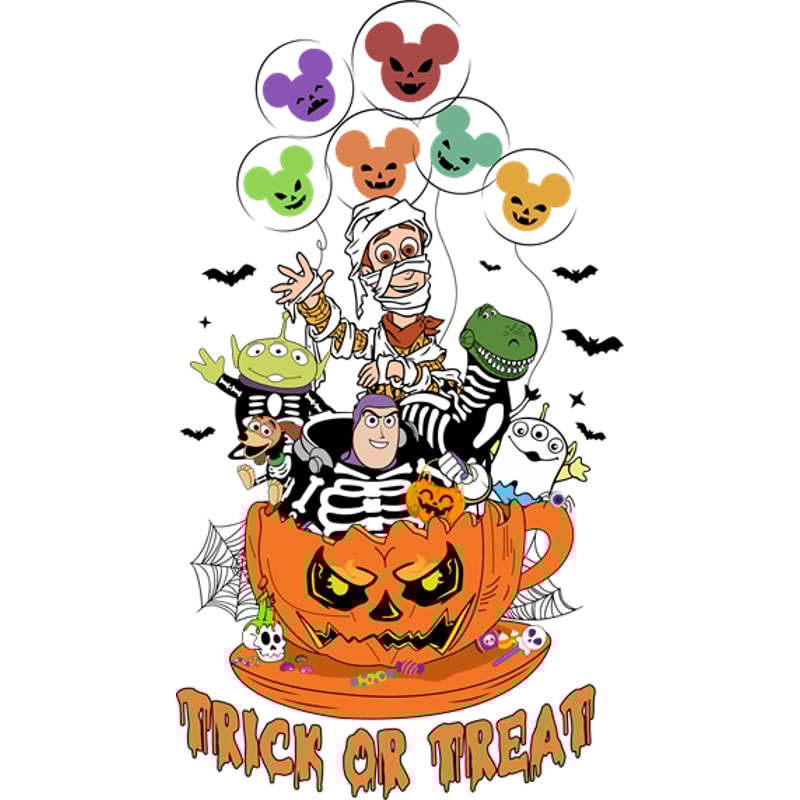 Toy Story Halloween Characters Tshirt Design PNG Digital 0