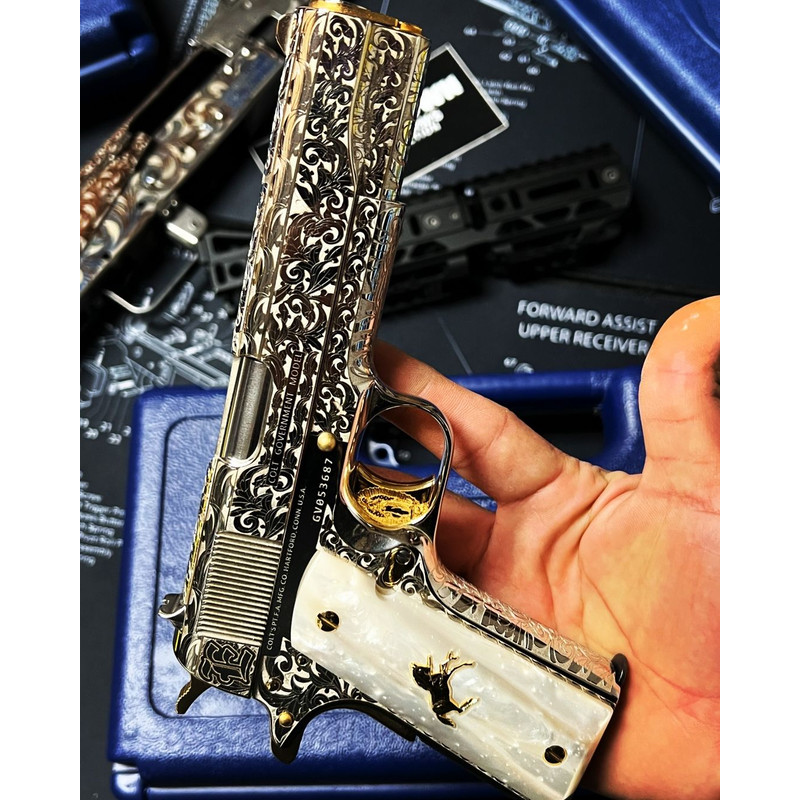COLT 1911 45 Scroll Design 2