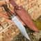 Damascus Steel Ruby Demon Killing Knife Stag Horn Real Antler Handle Etched Blade With Sheath Supernatural 0