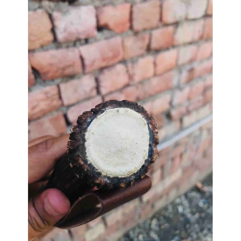 Damascus Steel Ruby Demon Killing Knife Stag Horn Real Antler Handle Etched Blade With Sheath Supernatural 4