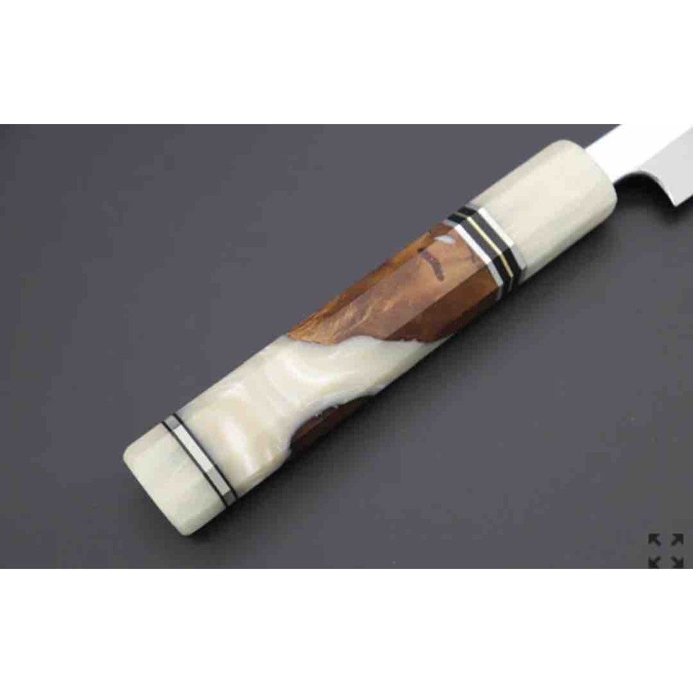 Handmade Chef Knife Chrome Steel Non Rustic Sharp Edge Blade With Resin And Wood Handle Come With Box Kitchen Knife 2
