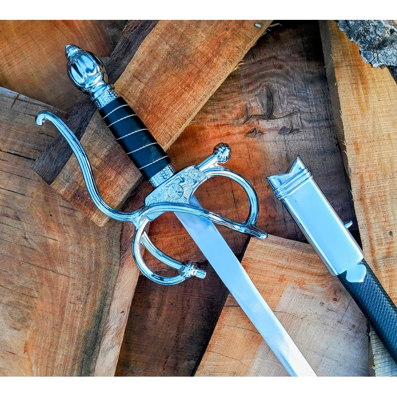 Legend Of Zorro Rapier Sword Replica With Scabbard Gift For Him Personalized Gift 0