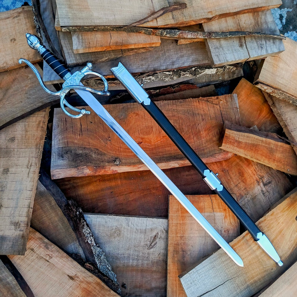 Legend Of Zorro Rapier Sword Replica With Scabbard Gift For Him Personalized Gift 4