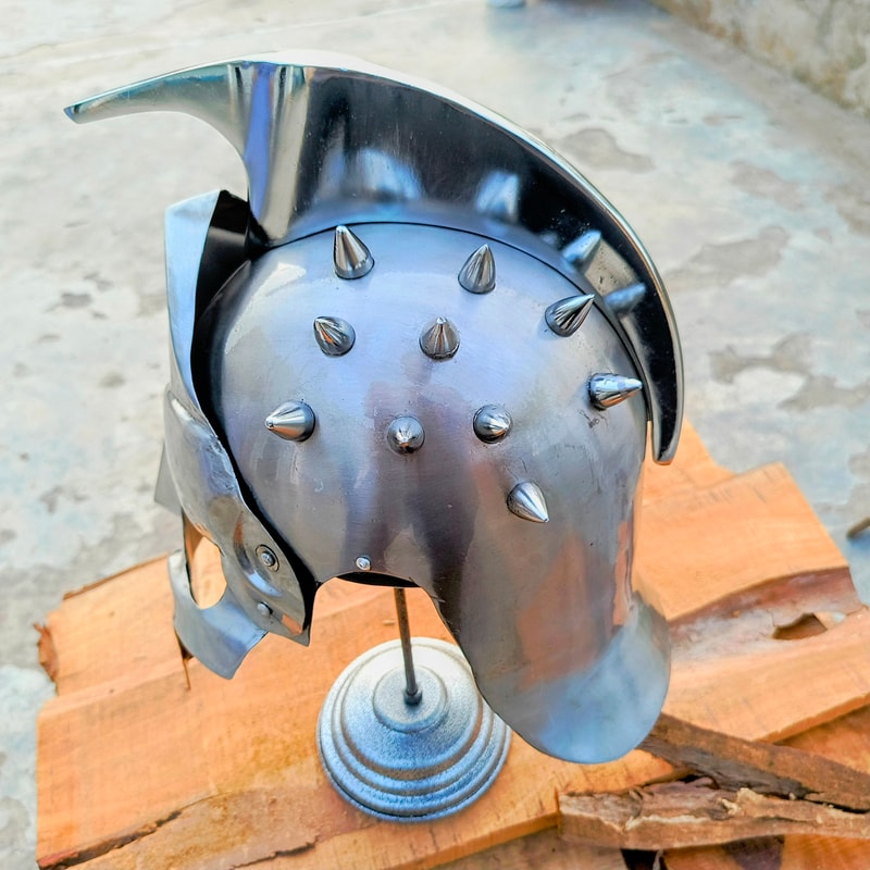 Carbon Steel Helmet With Stand Gift For Him Birthday Gift Adult Size Helmet 1