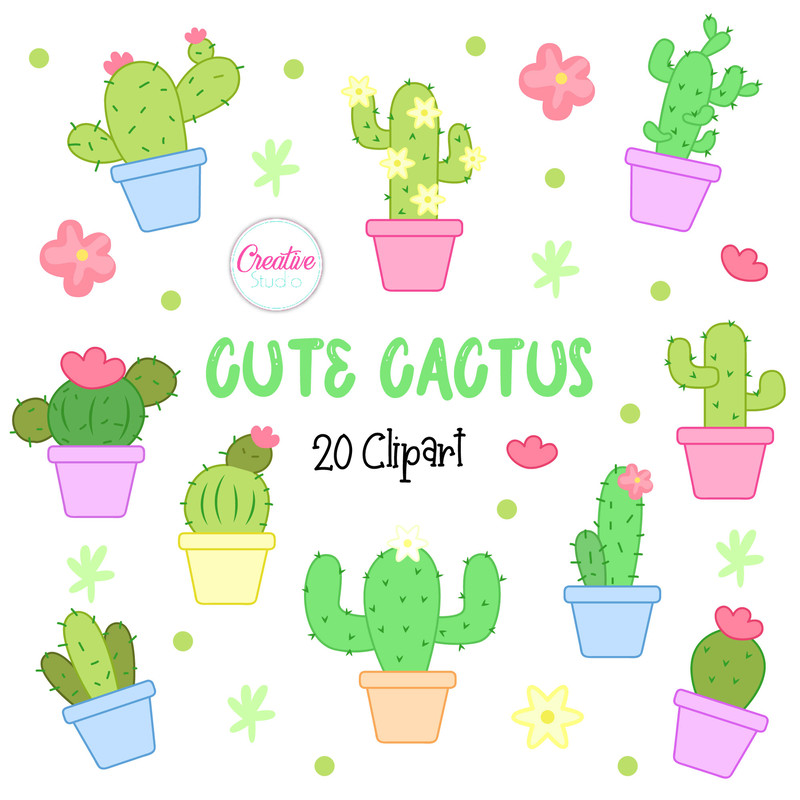 Cute Cactus Clipart 1
