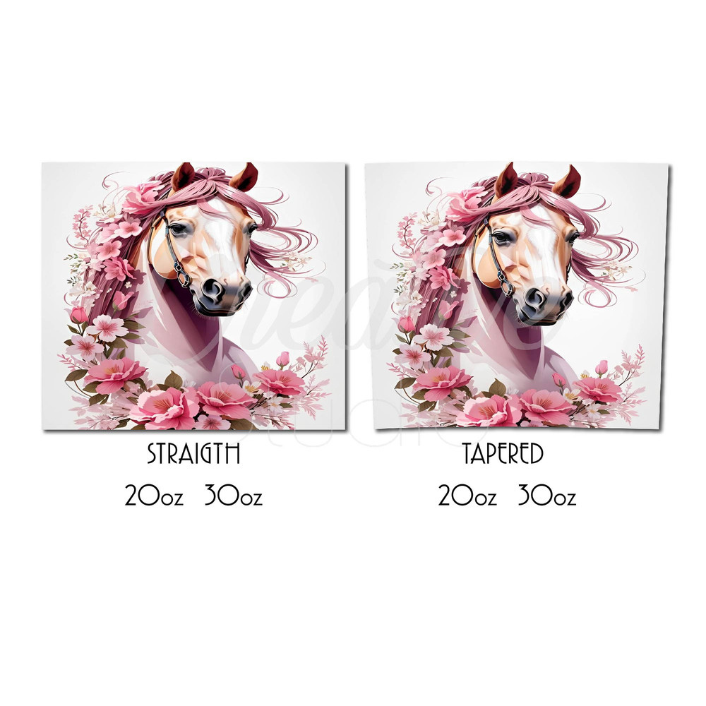 Horse Flowers Tumbler Sublimation Design Straight And Tapered Tumbler Wrap 1