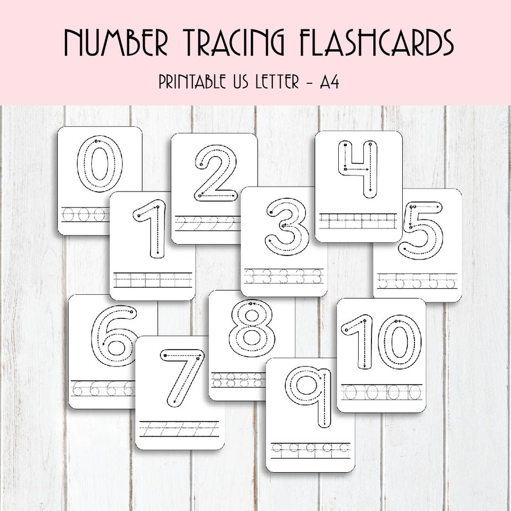 Number 0 To 10 Flashcards Tracing Cards Math And Fine Motor Skills Cards Printable Cards 0