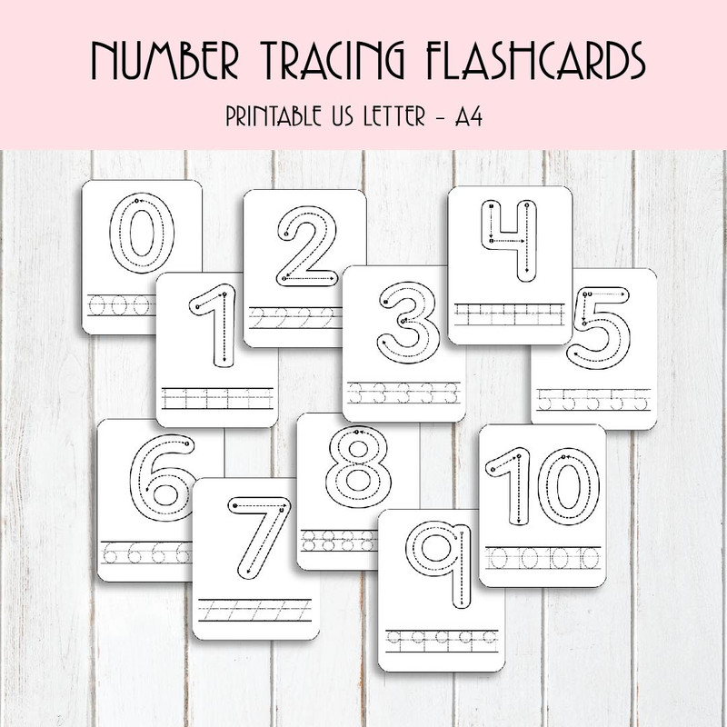 Number 0 To 10 Flashcards Tracing Cards Math And Fine Motor Skills Cards Printable Cards 0