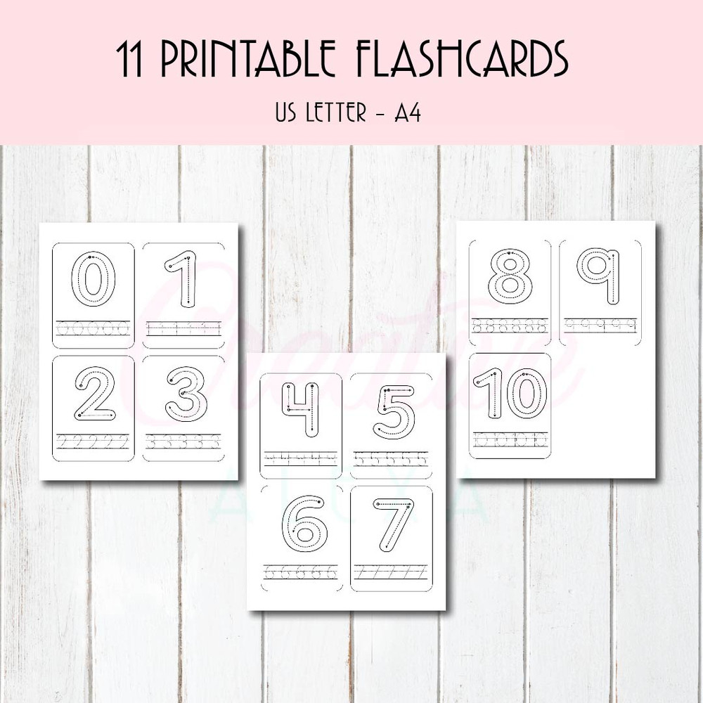 Number 0 To 10 Flashcards Tracing Cards Math And Fine Motor Skills Cards Printable Cards 1