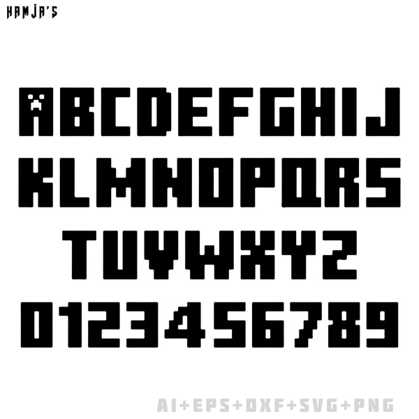 Minecraft Font SVG, Minecraft SVG, Minecraft Alphabet, Minec | Inspire ...