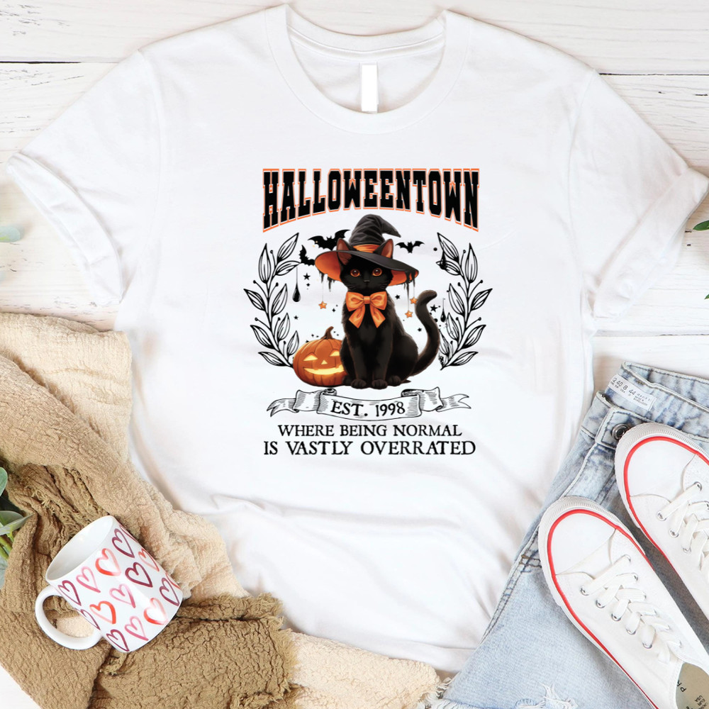 Retro Vintage Halloweentown Black Cat EST 1998 Halloween Pumpkins Black Cat Fall Pumpkin Season 2 PNG 0