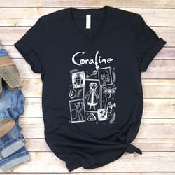 vintage retro horror halloween coraline movie,coraline doll spooky season, fall season 4 png