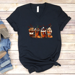 halloween horror movie characters coffee fall pumpkin latte pennywise,freddy krueger,jason voorhees,michael myers png