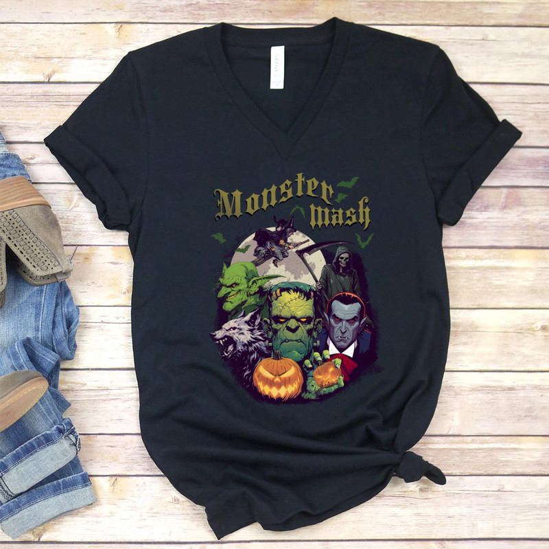 Retro Halloween Monster Mash Vintage Frankenstein Dracula Halloween Pumpkin 2 PNG 1