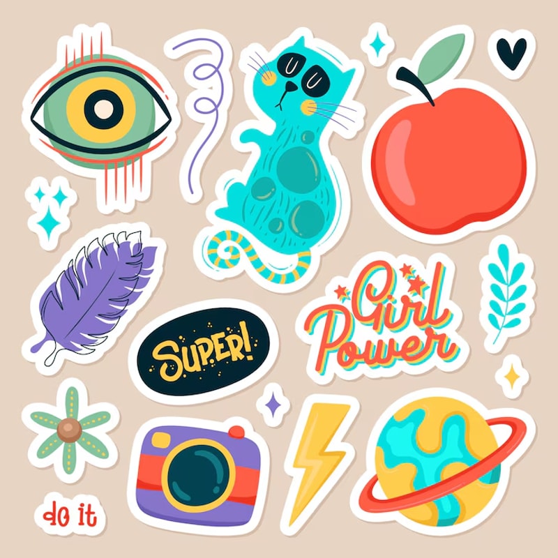 Set of cute stickers 2 : SVG , PNG, Stickers | Inspire Uplift