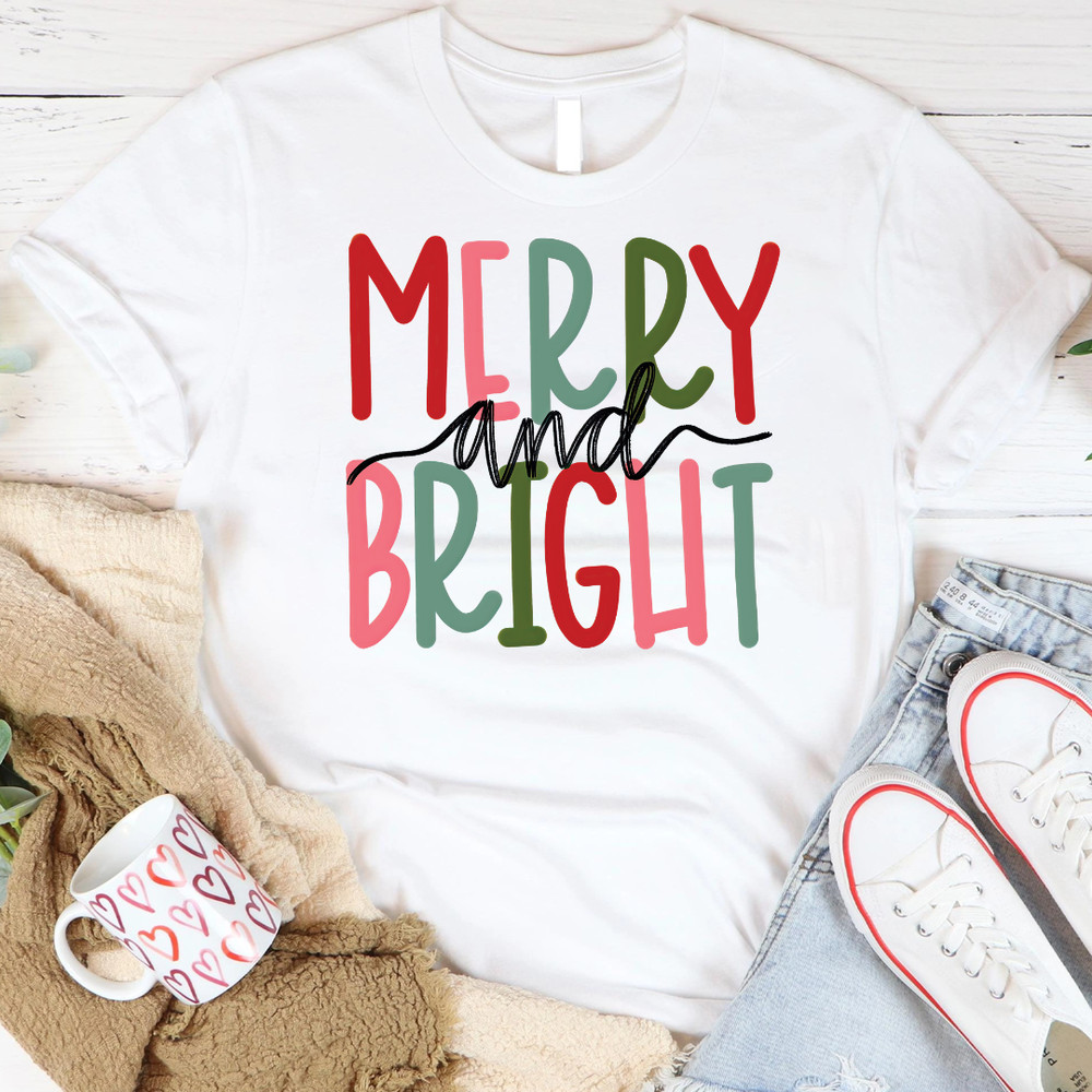 Merry And Bright Christmas Family Xmas Vintage Christmas Cute 2 PNG 0