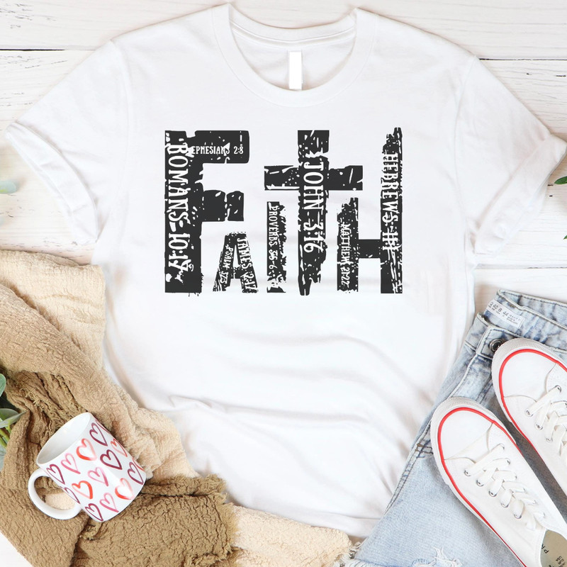 Christian Bible Verse Religious Retro Faith Cross PNG 0