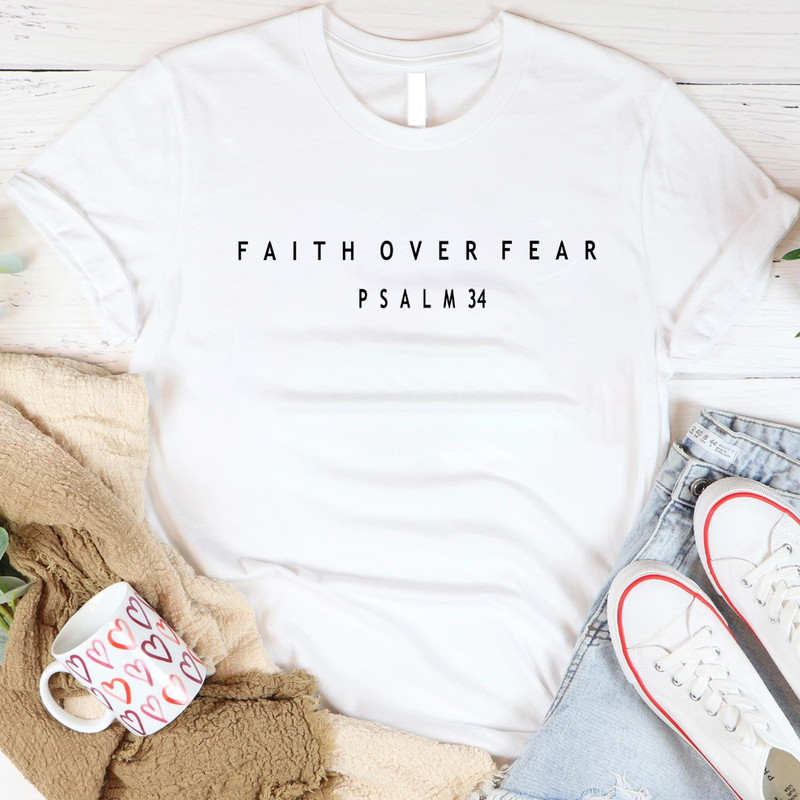 Faith Over Fear Psalm 34Bible Verse Religious 1 PNG 0