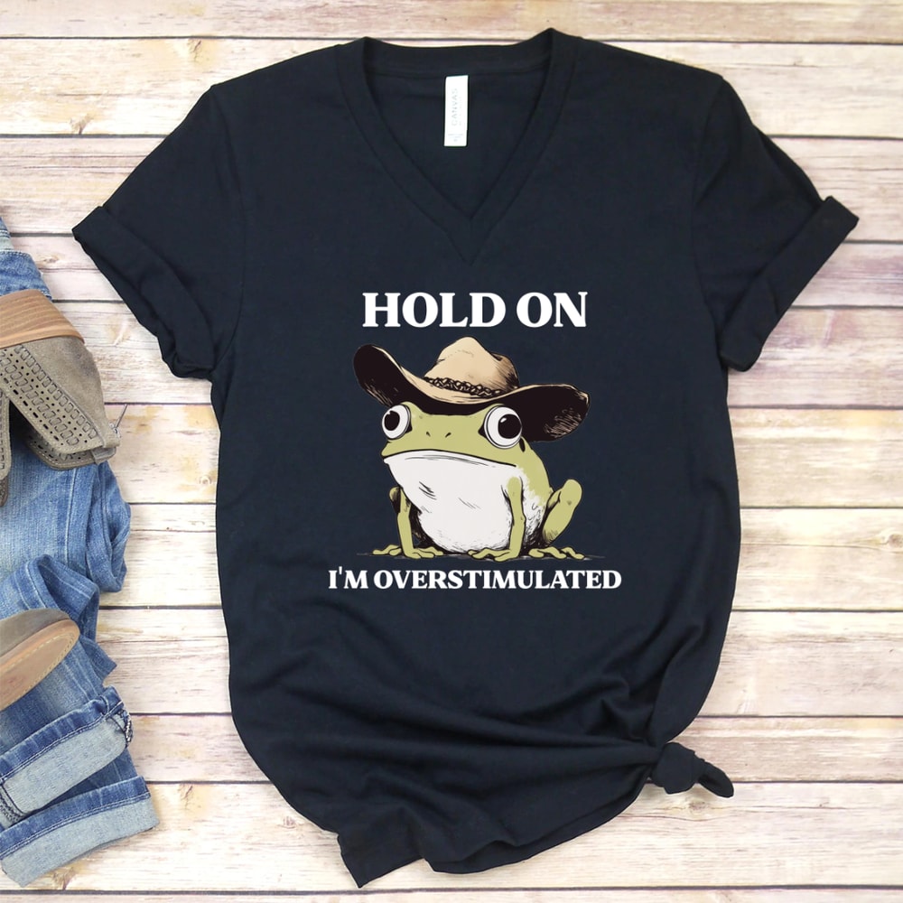 Funny Frog Meme Hold On Im Overstimulated PNG 0