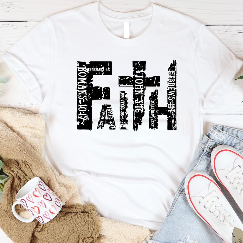 Christian Bible Verse Religious Retro Faith Cross 3 PNG 0