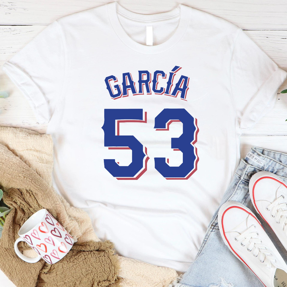 Garcia Jersey 53 Rangers Basebal Baseball Texas Sport Champion 2023 PNG 0
