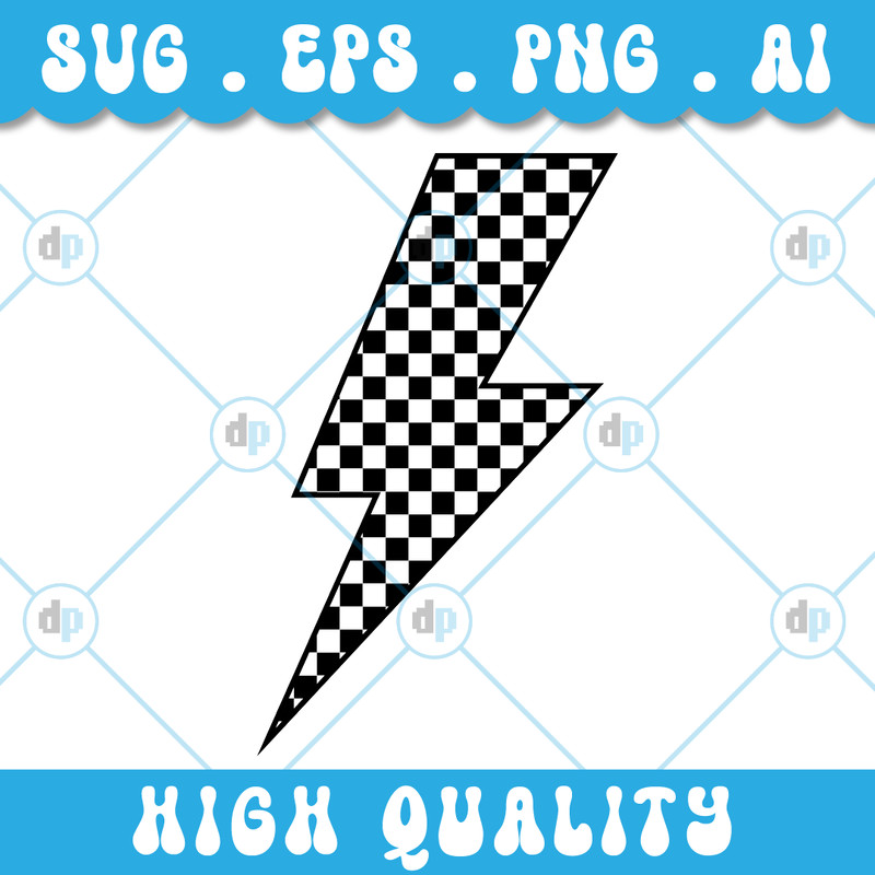Checkered Lightning Bolt SVGPNG AI EPS 0