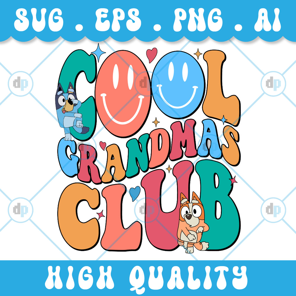 Bluey Cool Mums Club SVGPNG AI EPS Digital Download 0