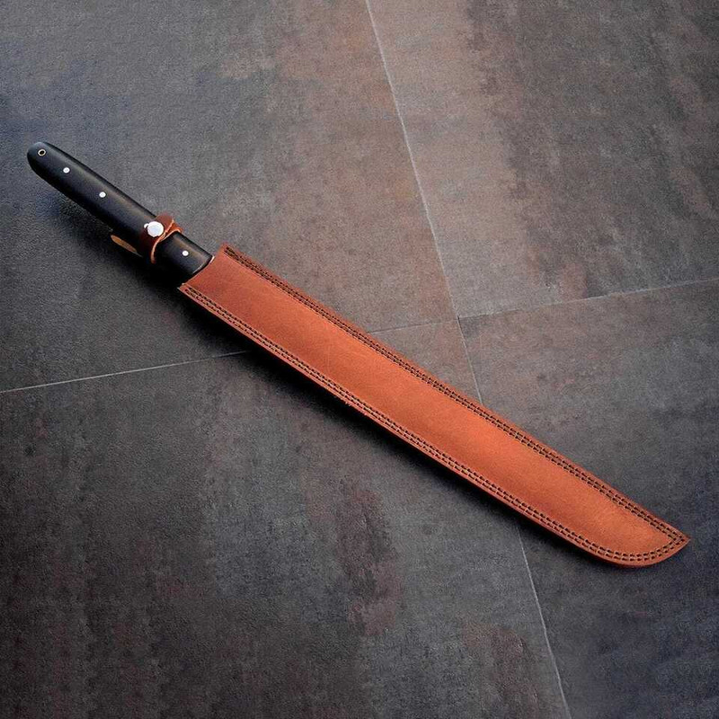 CUSTOM HANDMADE D2 TOOL STEEL HUNTING SWORD KATANA MICARTA HANDLE WITH SHEATH 2