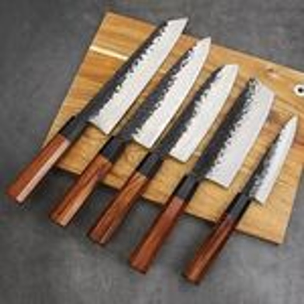Custom Handmade 1095 Steel ChefKitchen Knife Set With Leather Bag 0
