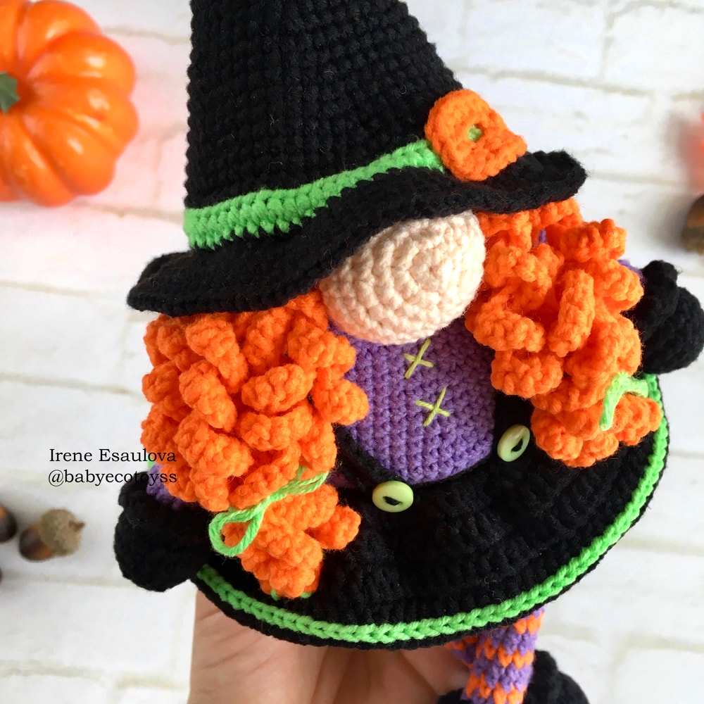 Crochet Amigurumi Pattern Halloween Witch Gnome PDF Pattern 1