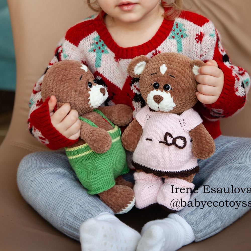 Crochet Amigurumi Pattern Teddy Bear Brownie With KNITTING Outfit 2