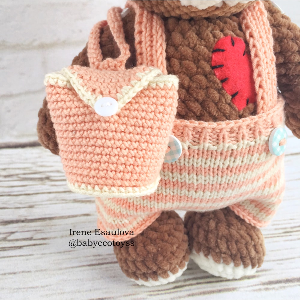 Crochet Amigurumi Pattern Teddy Bear Brownie With KNITTING Outfit 4