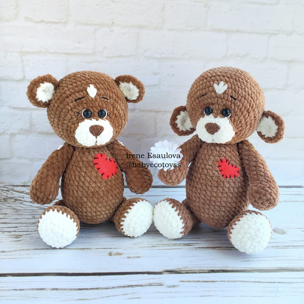Crochet Amigurumi Pattern Teddy Bear Brownie With KNITTING Outfit 6
