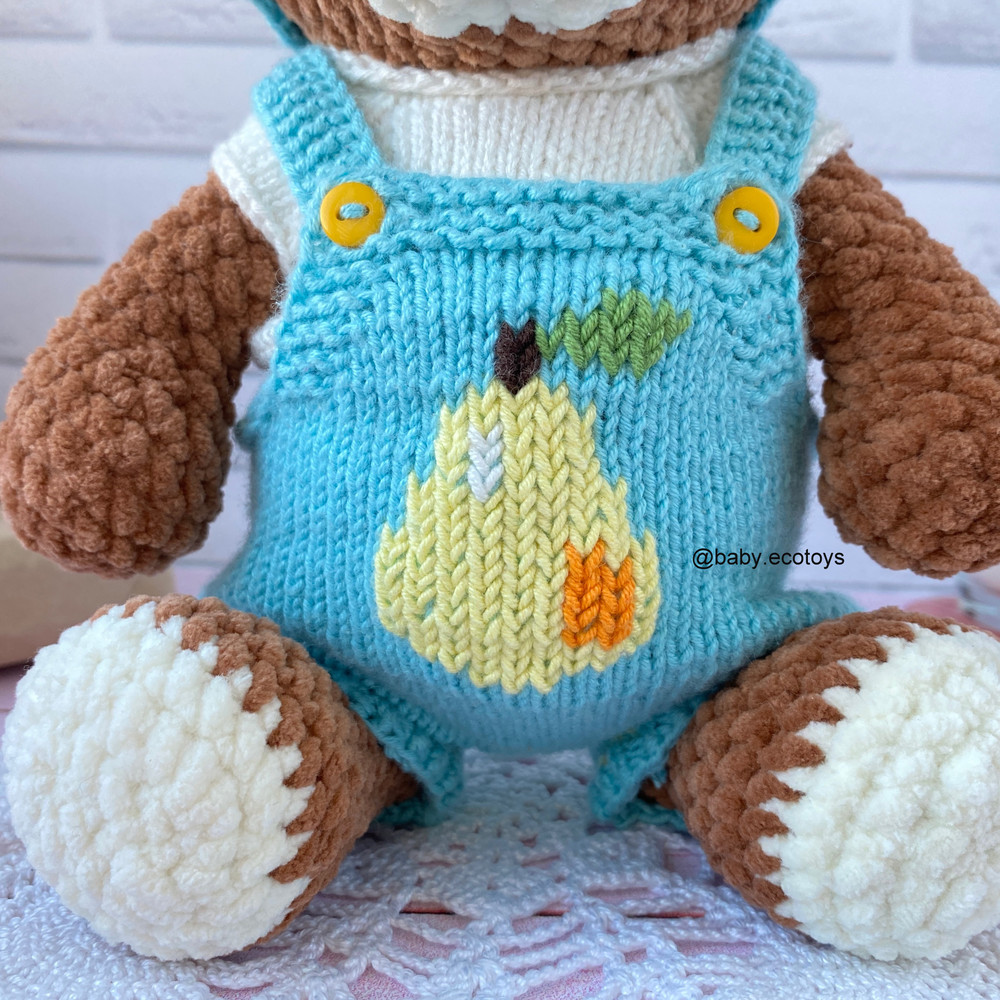 Crochet Pattern Amigurumi Plush Teddy Bear Brownie With Knitting Outfit 2