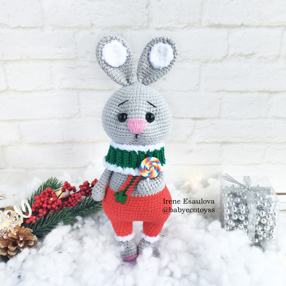 Crochet Amigurumi Pattern Christmas Rabbit Toy PDF ENG Pattern 1