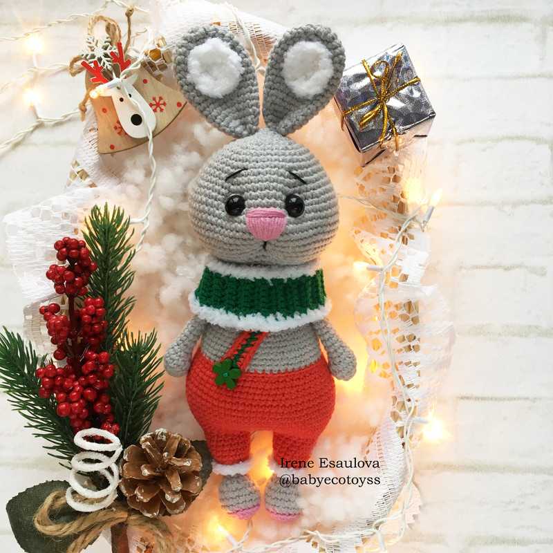 Crochet Amigurumi Pattern Christmas Rabbit Toy PDF ENG Pattern 2