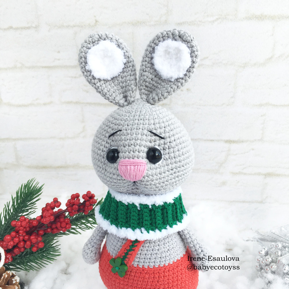 Crochet Amigurumi Pattern Christmas Rabbit Toy PDF ENG Pattern 3
