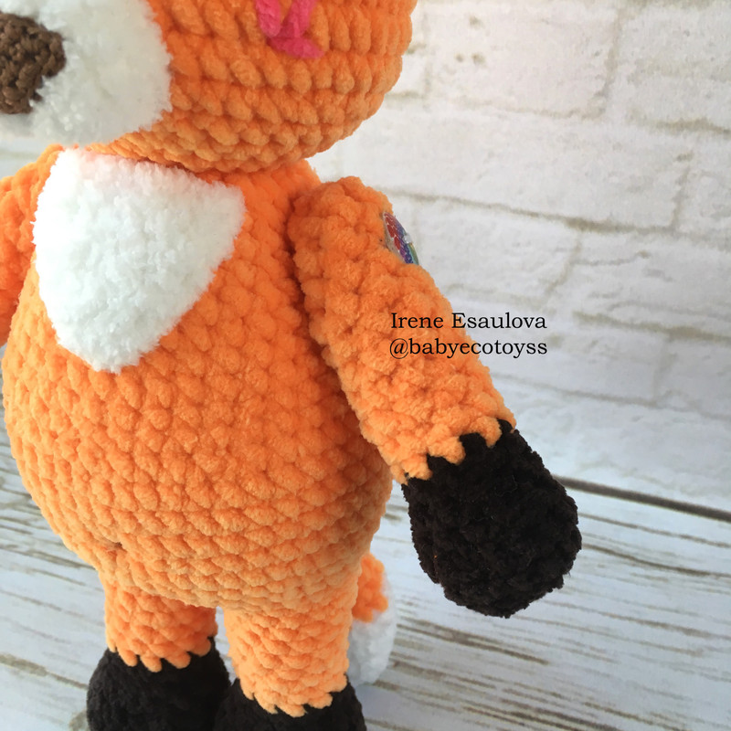 Crochet And Knitting Amigurumi Pattern Plush Fox Ferdy With Knitting Outfit 5