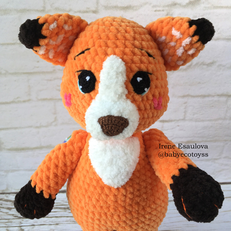 Crochet And Knitting Amigurumi Pattern Plush Fox Ferdy With Knitting Outfit 7
